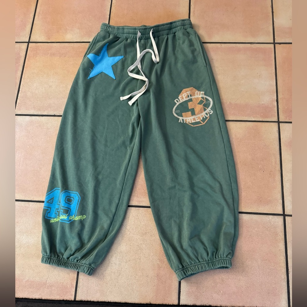 The Shoppe Green Decorative Sweatpants with Pockets
